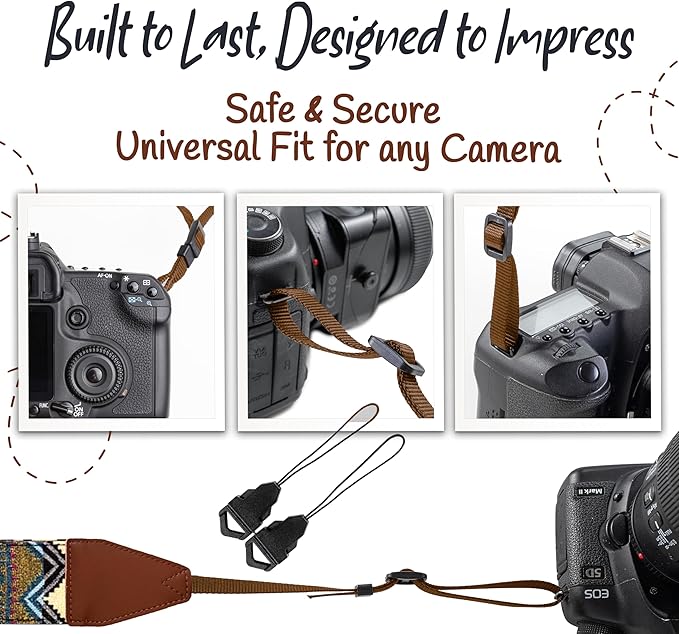 Art Tribute Camera Strap for All DSLR and Mirrorless Cameras. Add Your Name Or Initials Make It a Personalized Gift
