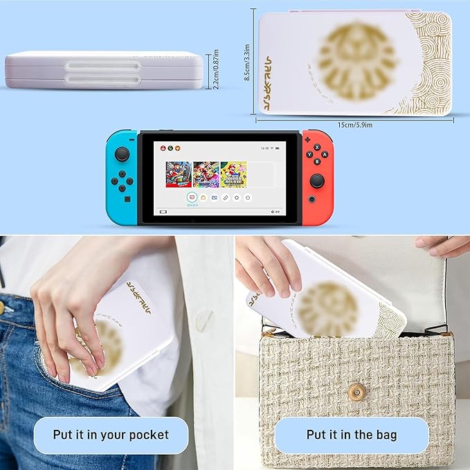 RHOTALL Game Card Case for Nintendo Switch /OLED/lite/2 , Storage Card Box with 48 Game Cards Cartridge and 24 SD Cards Slots, Switch Games Holder with Magnetic Design - for Tears of the Kingdom