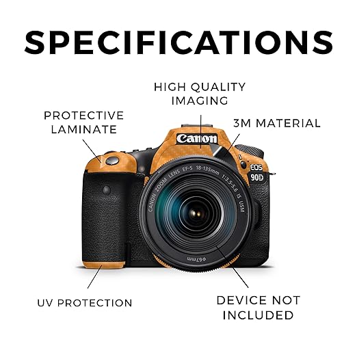 Carbon Fiber Camera Skin Compatible with Canon EOS 90D Camera (2019) - Solid Orange - Premium 3M Vinyl Protective Wrap Decal Cover - Easy to Apply | Crafted in The USA by MightySkins