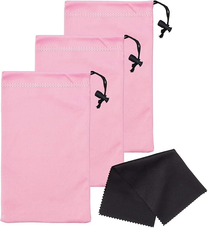 Mamlyn Premium Quality Microfiber Sunglasses Pouch With Spring Fastener