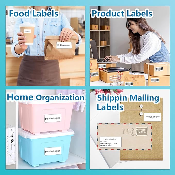 2" x 4" Shipping Labels,Printable White Mailing Labels for Laser/Inkjet Printer,Permanent Adhesive Sticker Labels(200 Sheets,2000 Labels)