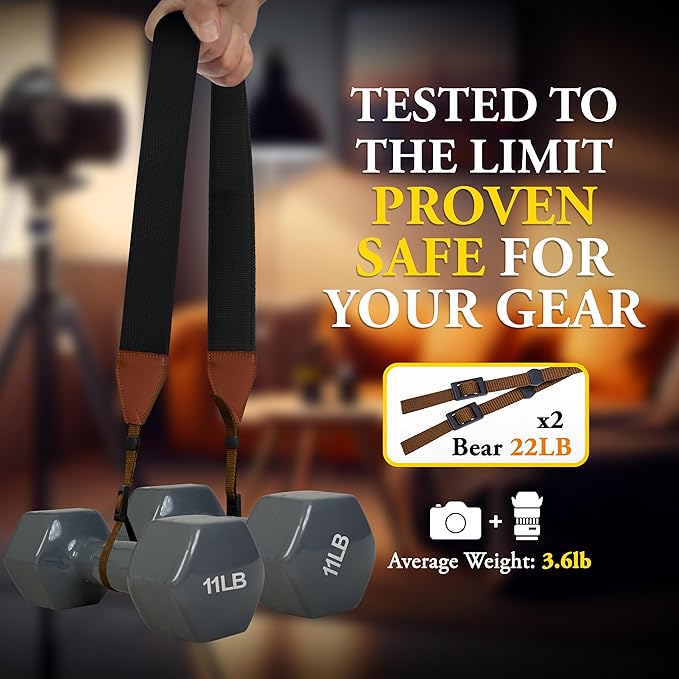 Art Tribute Camera Strap for All DSLR and Mirrorless Cameras. Add Your Name Or Initials Make It a Personalized Gift