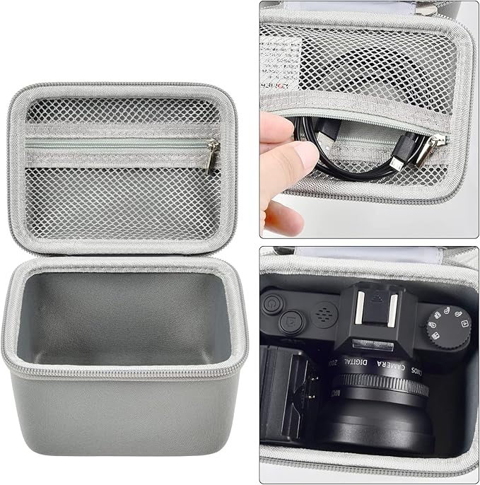 Vlogging Camera Case Compatible with for Duluvulu/for VJIANGER/for JGIPL/for TEBNGIHNM 4K Digital Cameras for Youtube. Vlog Camera Carrying Storage for Lens, Cable and Other Accessories - Grey