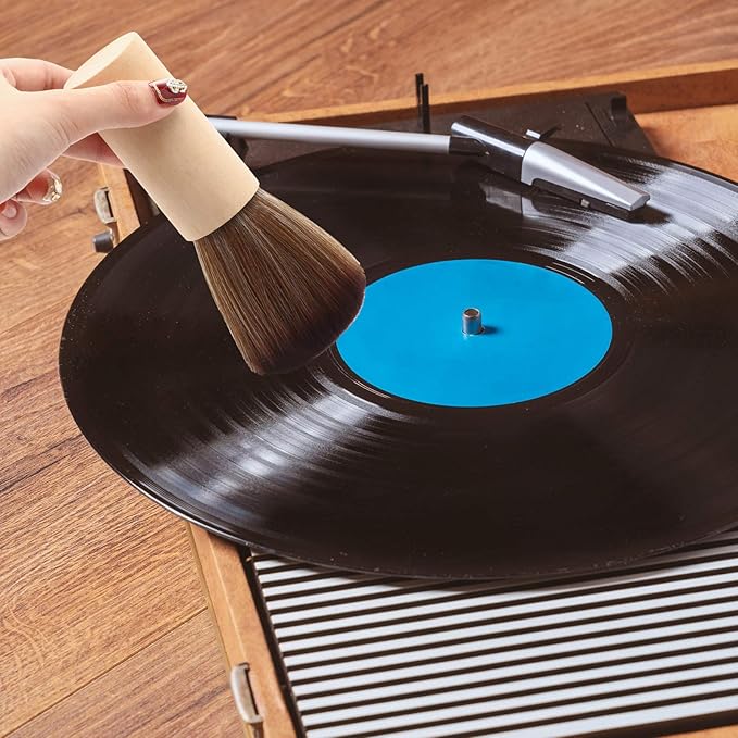 Patelai Vinyl Record Cleaner Brush Turntable Vinyl Record LP Cleaning Anti Static Dust Cleaning Brush for LP CD Albums Records