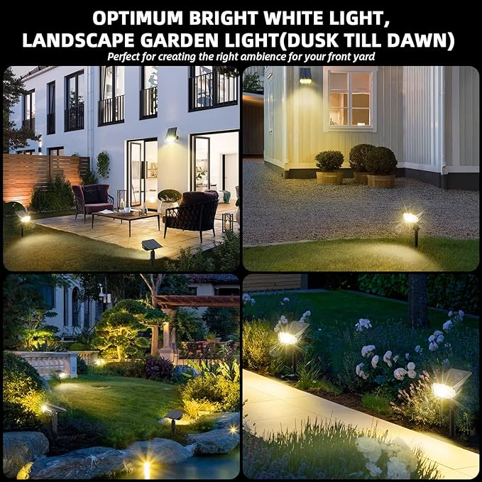 Solar Spot Lights Outdoor Landscape Lights, 40 LEDs Solar Landscape Spotlights Outdoor Waterproof Auto On/Off Garden Lights, Outdoor Lights for Yard Palm Trees Driveway Patio Pool
