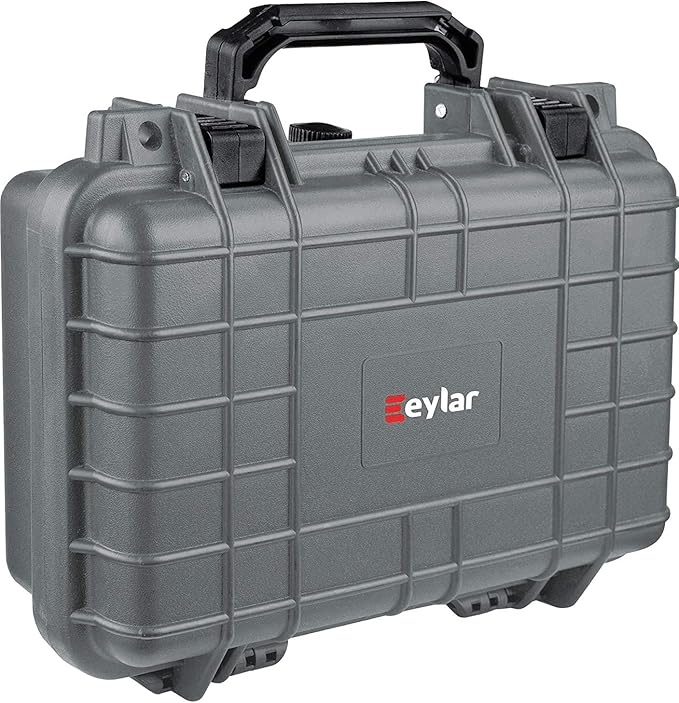 Eylar Protective Gear and Camera Hard Case Waterproof Dry Box with Foam 11.6 Inch 8.3 Inch 3.8 Inch (Gray)