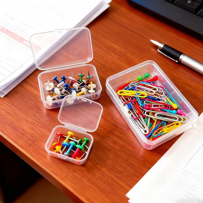 LJY 28 Pieces Mixed Sizes Rectangular Empty Mini Plastic Storage Containers With Lids For Small Items And Other Craft Projects Plastic Containers For Organizing Small Storage Containers
