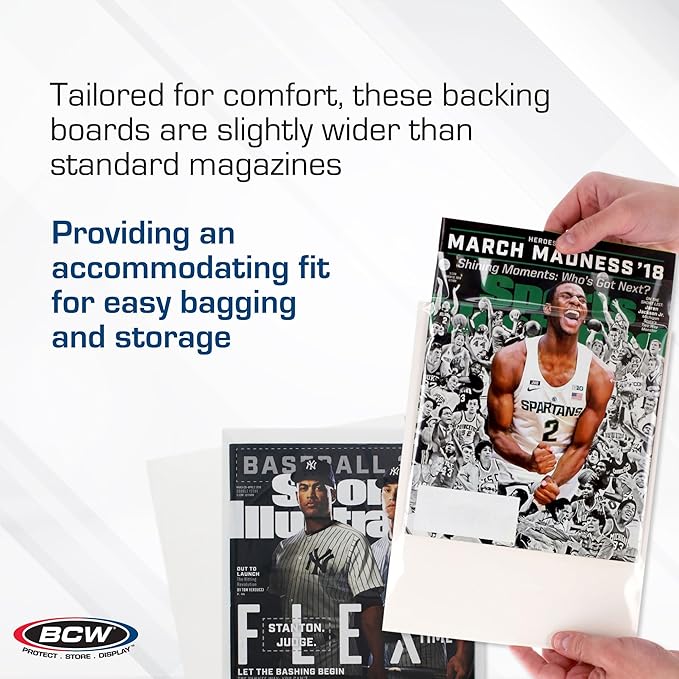 BCW Magazine Backing Boards 8.5" x 11" – 100 Pack | 24pt Acid-Free Boards for Comics, Fabric Storage, Crafts & Collectibles | Precision Cut for Archival Protection