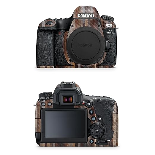 Carbon Fiber Camera Skin Compatible with Canon EOS 6D Mark II Camera (2017) - Woody - Premium 3M Vinyl Protective Wrap Decal Cover - Easy to Apply | Crafted in The USA by MightySkins