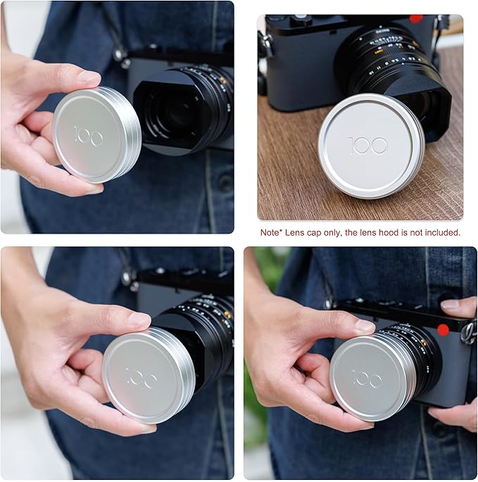 JJC Lens Cap for Leica Q3 Q3 43 Q2 Q Q-P, with '100' Imprint for Leica's 100 Anniversary, QP Digital Camera Lens Protective Cover with Soft Fabric Interior, Dustproof & Scratch-Resistant