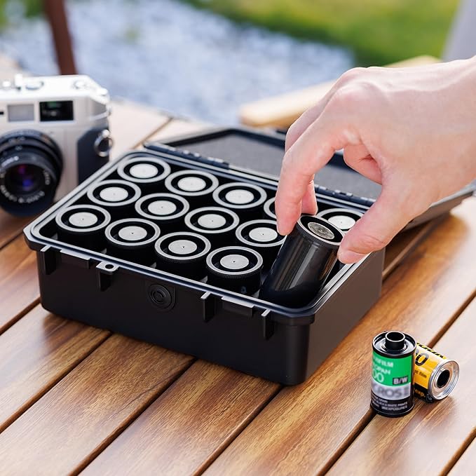 JJC Heavy Duty 35mm Film Case for 15 Rolls of 35mm Films, IP67 Waterproof and Light-Sealed 135 Film Container with Free Canister (No Film Rolls Included)