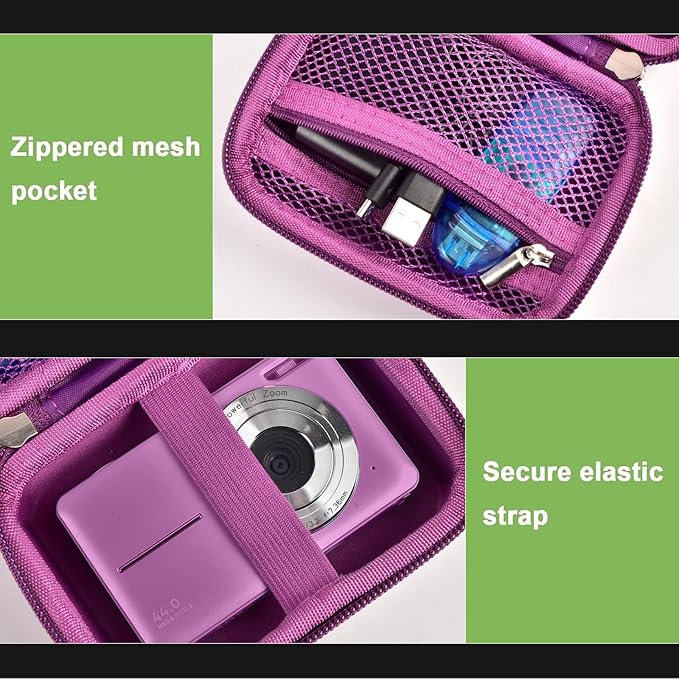 Case Compatible with VAHOIALD FHD 1080P Digital Camera/for CAMKORY Digital Point and Shoot/for Kodak PIXPRO FZ45-BK 16MP Vlogging/for IWEUKJLO/for Nsoela, Holder for SD Card More (Dark Purple)