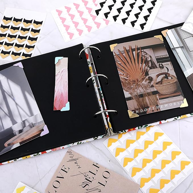 360 Pcs Photo Corners Self Adhesive Photo Mounting Corner Stickers Photo Mounting Corners Multicolored Picture Corners for Scrapbooks Album Journal Memory Book (Multicolor)