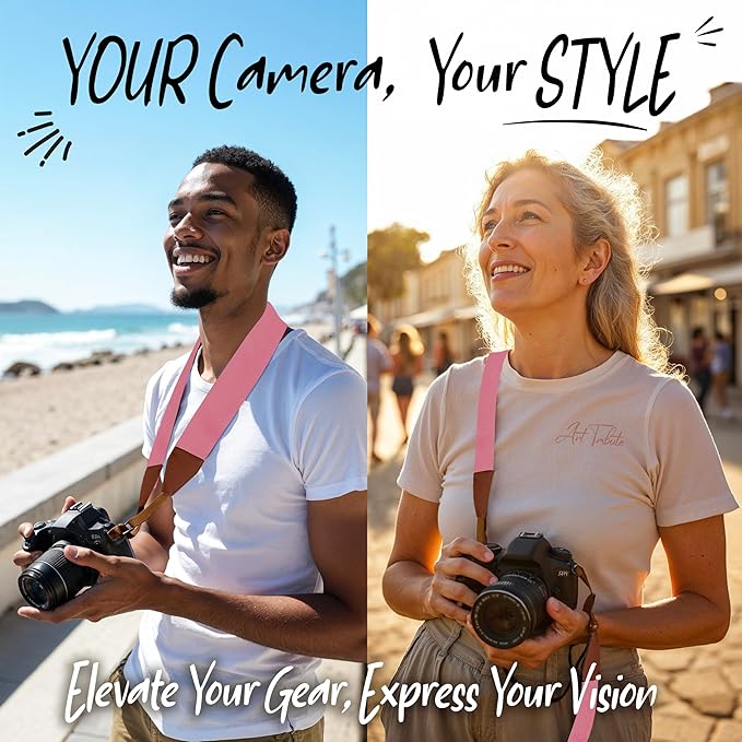 Art Tribute Camera Strap for All DSLR and Mirrorless Cameras. Add Your Name Or Initials Make It a Personalized Gift