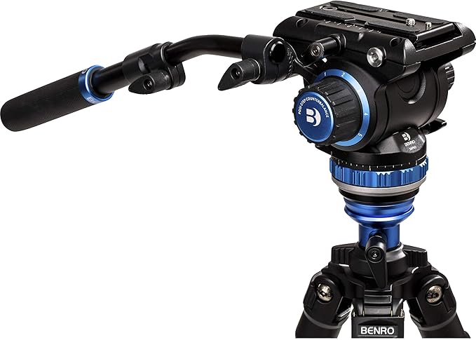 Benro Aluminum Tripod Kit – 2-Series Video Tripod with S6PRO Fluid Head, 3-Section Flip Lock Legs, 65mm Flat Base, and Carry Case for DSLR, Mirrorless & Cinema Cameras (A2573FS6PRO)