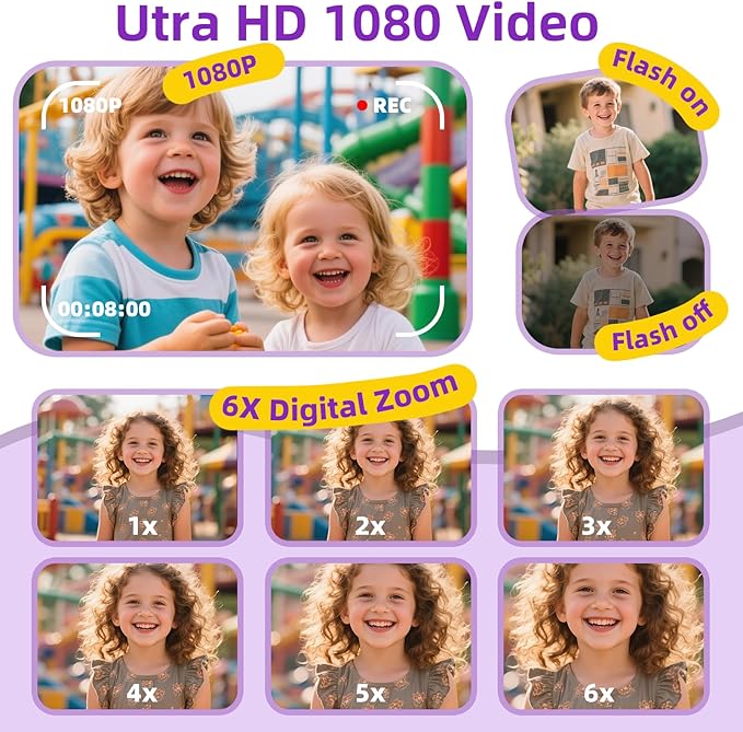 ORGSTA Kids Instant Print Camera for Boys and Girls 1080P HD Toddler Digital Camera with 3 Rolls Print Paper&32G Card, Christmas Birthday Gift Toys for Age 3-16 Kids Portable Travel Digital Camera Toy