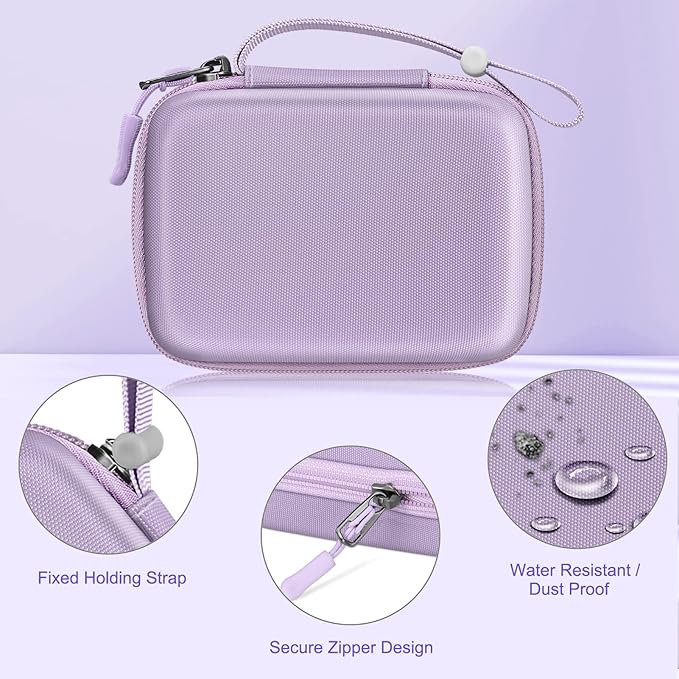 FINTIE Kids Camera Case Compatible with Goopow/Seckton/Dylanto/Mgaolo/Masterbee/CIMELR/Desuccus Kids Digital Camera Toys, Children Carrying Bag, Birthday Festival Gift, Lilac Purple