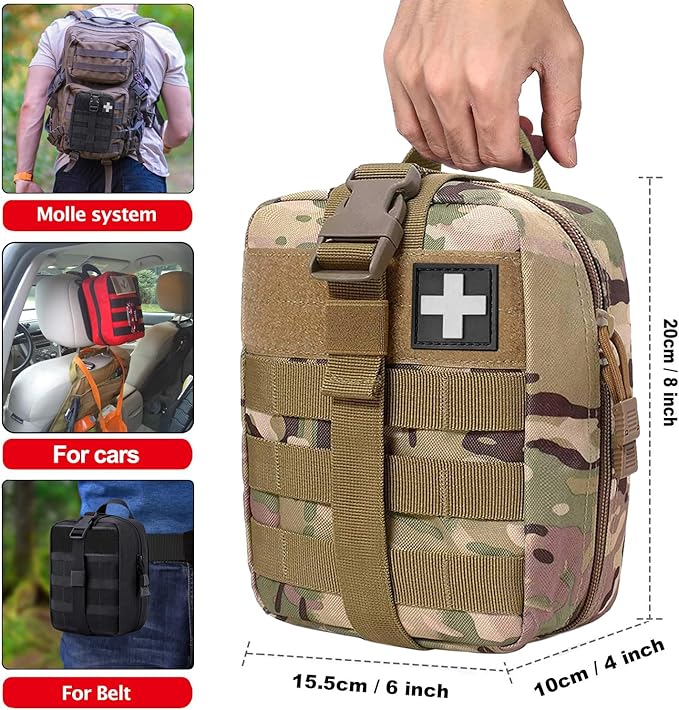 ifak pouch first aid kit bag empty molle tactical medical pouch plate carrier medic rescue bag EMT first med pouches (CP)