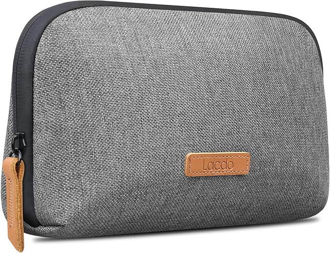 Lacdo Electronic Organizer Travel Cable Organizer Bag Pouch Case Tech Electronic Accessories Case Portable Charger Cases for Cords, Cable, MacBook Laptop Charger, Power Adapter, Mouse, Power Bank,Gray
