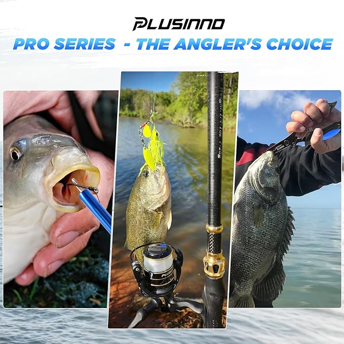 PLUSINNO Fishing Backpack with Fishing Rod and Reel Combos Tackle Boxes, Waterproof Tackle Backpack for Fishing Gear with Rod Holder, Fishing Gifts for Men with Fishing Tool Kit...