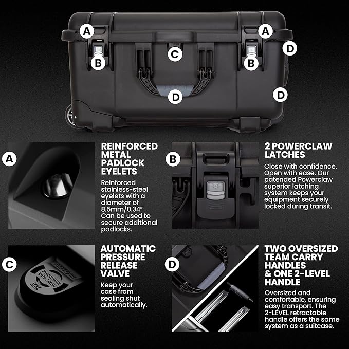 NANUK 950 Pro Photo Kit – Waterproof Travel Camera Hard Case with Padded Dividers and Wheels, 22.8” x 18.3” x 11.7”, Dustproof and Impact-Resistant, Ideal for Heavy Loads – Black