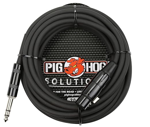 Pig Hog PX-TMXF20 1/4" TRS to XLR Adaptor Cable, 20 Feet