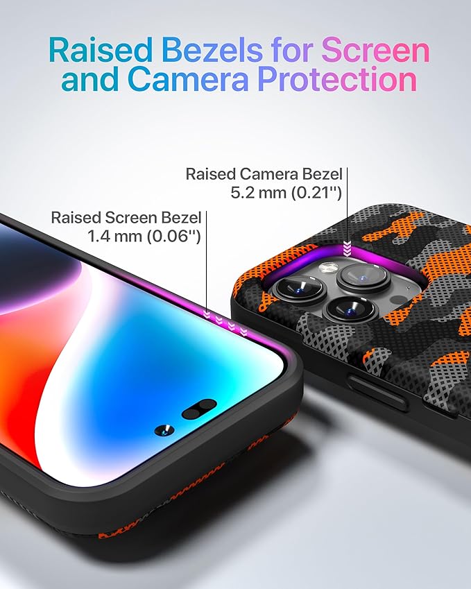 TORU for iPhone 15 Pro Max Wallet Case with Card Holder, Hidden ID Credit Card Slot Flip Kickstand, Slim Fit Shockproof Heavy Duty Phone Cover with Strap - Camouflage Pattern