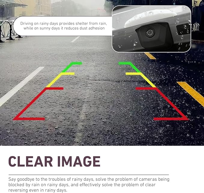 Car Rear View Backup Camera Rain Cover, Soft Silicone Anti-Rain Car Reversing Cameras Protection Cover, Waterproof Auto Backup Camera Rain Shield with Wider Design, for Most Cars (White)
