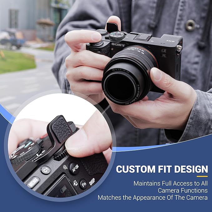 A7CII A7CR Thumb Grip, Metal Thumb Up Grip for Sony A7C II A7C R Camera with Hot Shoe Cover Protector Thumb Rest Support Holder, Not Affect The Use of A7CII A7CR Camera Buttons (Not Fits Sony A7C)