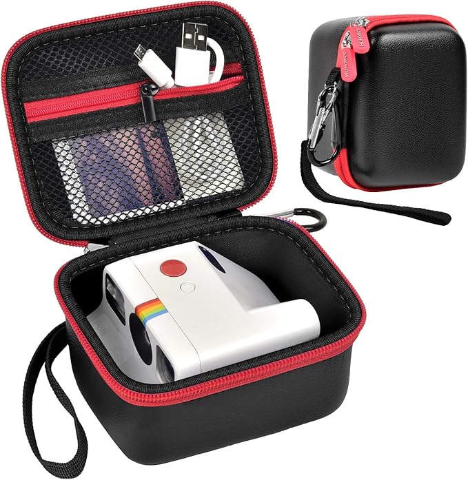 ANKHOH Digital Camera Case for Polaroid Go Generation 2 Gen 2/9035/9071/9070 Instant Mini Camera, Instax Film Cameras Storage with Mesh Pocket for Photo, Stickers (Box Only) (Black)