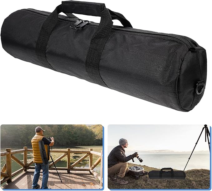Kisangel Thickened Tripod Carrying Case Padded Equipment Bag for Photography Light Stands Mic Stands with Zipper Closure and Shoulder Strap, 55cm X 13cm, Protective Storage for Travel