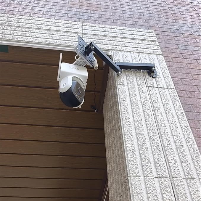 NVRTTRR Movable L-Shaped Dome Camera Bracket, Used for Wall-Mounted Installation of Security Dome Cameras, Camera Installation, (Movable L-Shaped Bracket + Wall-Mounted Bracket) (7.8in+7.8in)