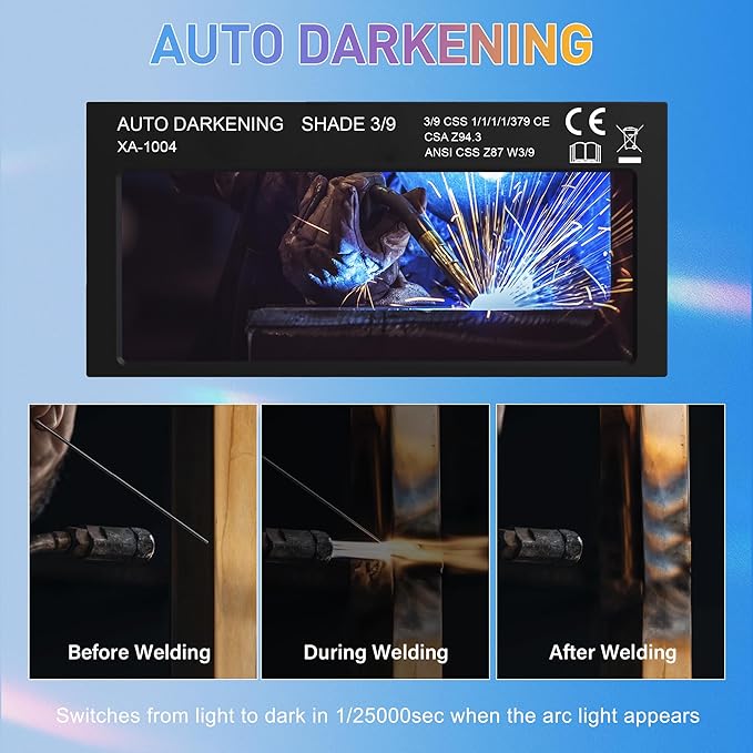 SHINE Shade 9 2x4 1/4 Auto Darkening Welding Lens, Ultra Clear High Definition filter Technology for Pipeliner Pancake Welding Hood and Fibre-Metal Welding Hoods