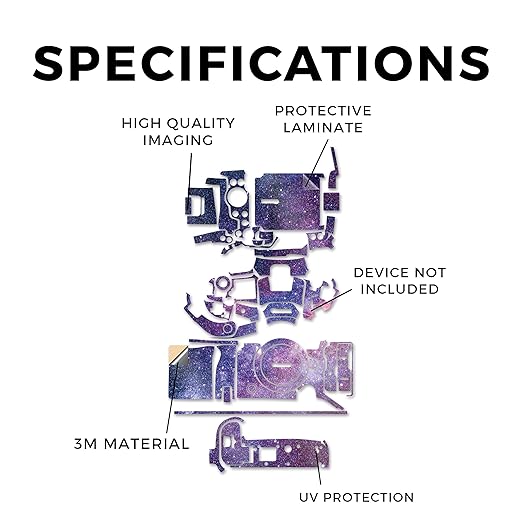 Glossy Glitter Camera Skin Compatible with Canon EOS R5 Mark II (2023) - Violet Stars - Premium 3M Vinyl Protective Wrap Decal Cover - Easy to Apply | Crafted in The USA by MightySkins