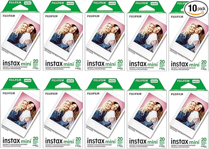 Fujifilm Instax Mini Instant Film (10 Twin Packs, 200 Total Pictures) for Instax Cameras