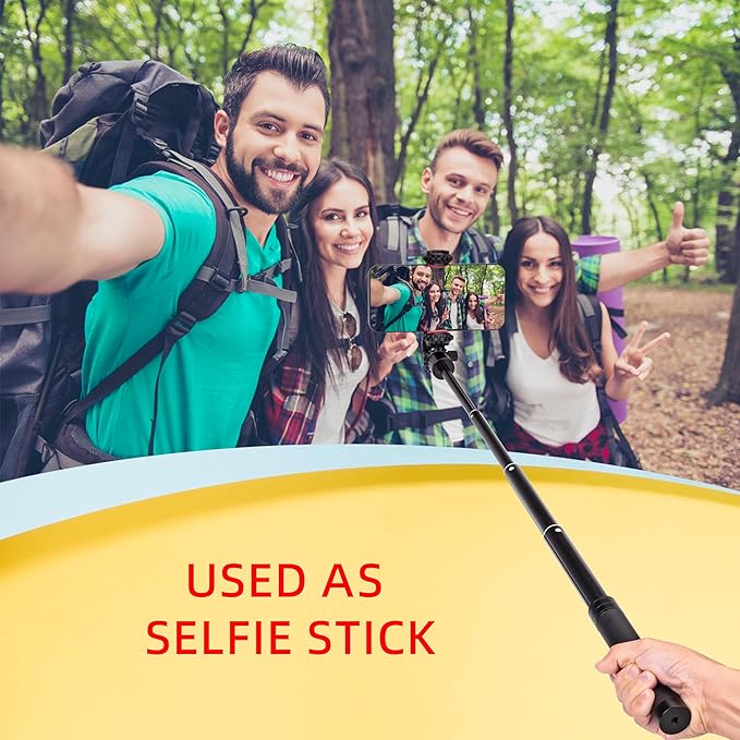 Zeadio All-in-One Extension Pole: 5 Section Camera Extension Pole, Lightweight Telescoping Extension Mount for Gimbals, Digital Cameras, iPhones & Smartphones, 38cm to 170cm
