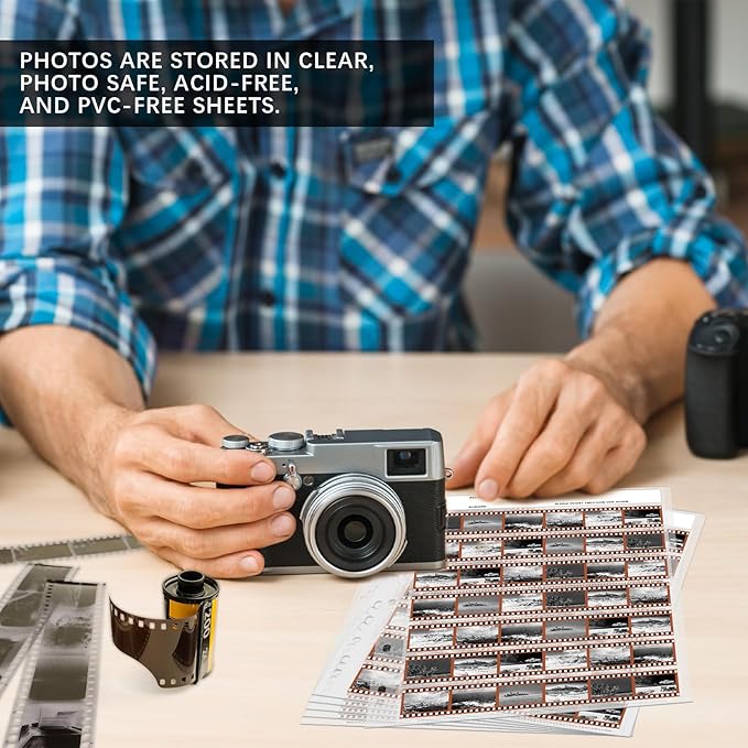 100 Pcs 35mm Film Negative Sleeves Film Binder Storage for 135 35mm Size Negative Page Preserver for Organizing