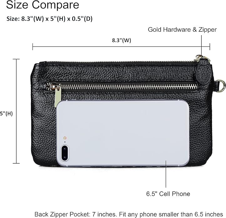befen Genuine Leather Wristlet Clutch RFID Blocking Bag Cell Phone Wallet Purse Wristlet Wallet Purses and Handbags for Women