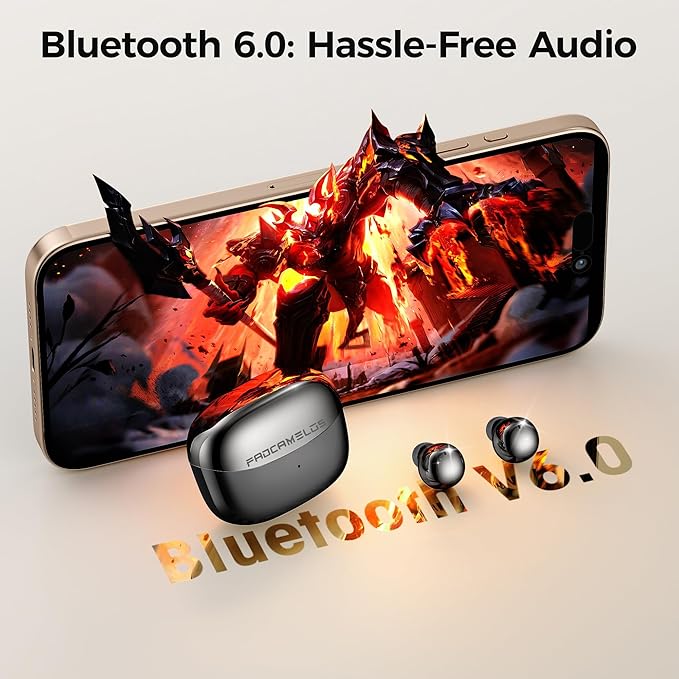 Aesthetic 2-in-1 Wireless Earbuds, Bluetooth 6.0 Ultra-Mini Stylish Headphones for Sleep & Day, Built in Mics & Enhanced Bass Earphones, IPX5 Waterproof All in Comfortable Ear Buds