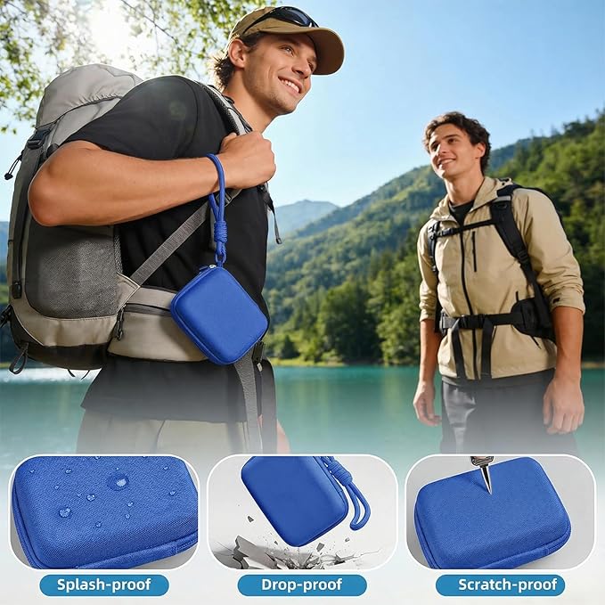 Digital Camera Case for CAMKORY/KODAK PIXPRO FZ45/FZ55/Canon IXUS 285 HS/AbergBest/Sony DSCW800/DSCW830 - Small Travel Compact Camera Holder with Mesh Pocket for SD Card & Accessories (Royal Blue)