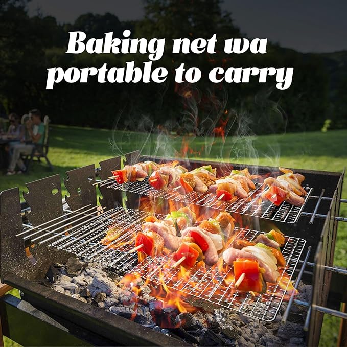 Grill Topper, 10 Pcs Disposable Grill Grates, 11.8 X 15.7 Inch Baking Rack Replacement, BBQ Accessories for Outdoor Smoker Grills