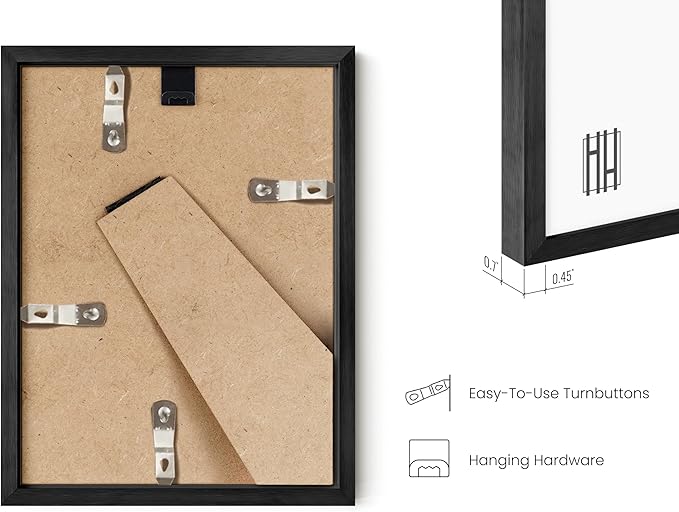 HAUS AND HUES 6x8 Black Metal Picture Frames - Black 6x8 Photo Frames - Features Premium Aluminum, Vertical Hanging, Easel Back for Tabletop, Home, Office (6x8 in, Black, Set of 25)