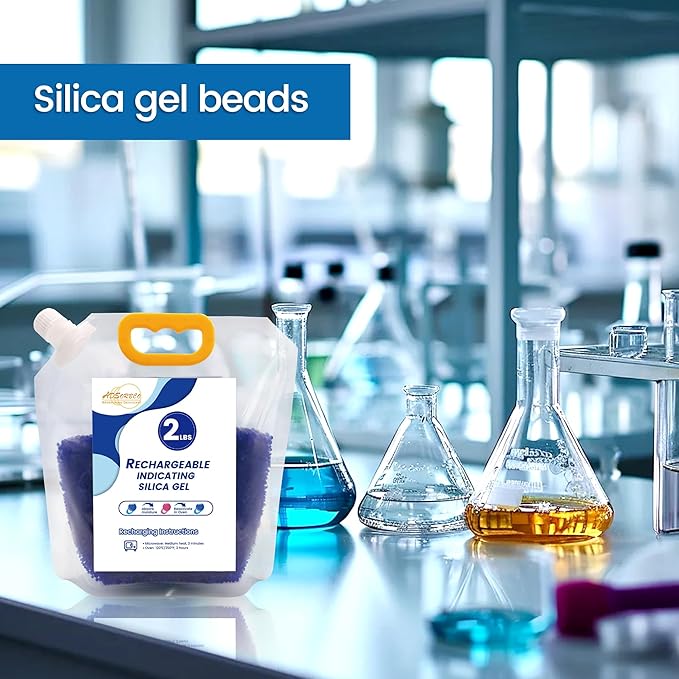 Premium Blue to Pink 3mm Silica Beads, Reusable Desiccant Bulk for 3D Filament, Electronics, Cameras, Jewelry, and Safes (Blue to Pink, 2 LBS)