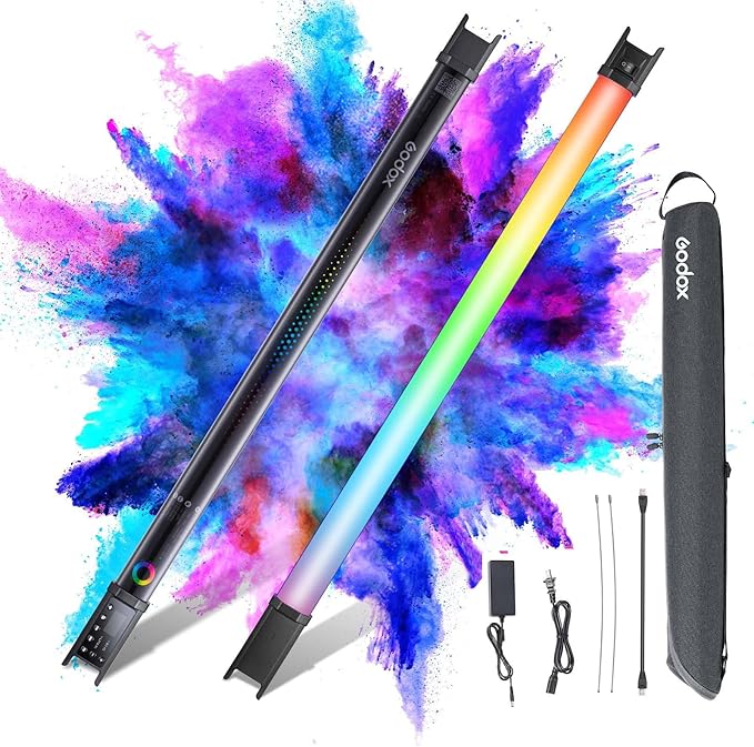 Godox TL60 Handheld Light Wand, RGB Stick Light for Photography, 2600mAh Rechargeable Tube Light for Video Shooting, APP Control 2700K-6500K 39 FX Effects for Studio Photography Recording Streaming