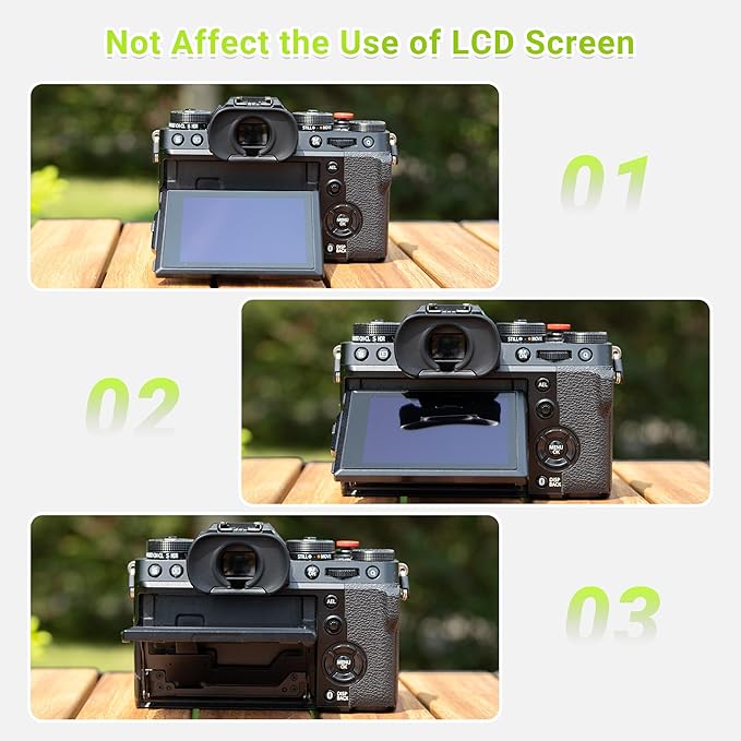 JJC Viewfinder Eyecup Eyepiece for Fuji Fujifilm X-T5 X-T4 X-T3 X-T2 X-T1 X-H1 X-H2 X-H2S GFX 100 GFX 100S GFX 50S and GFX 50S II Camera, Replaces Fuji Fujifilm EC-XT L Eyepiece