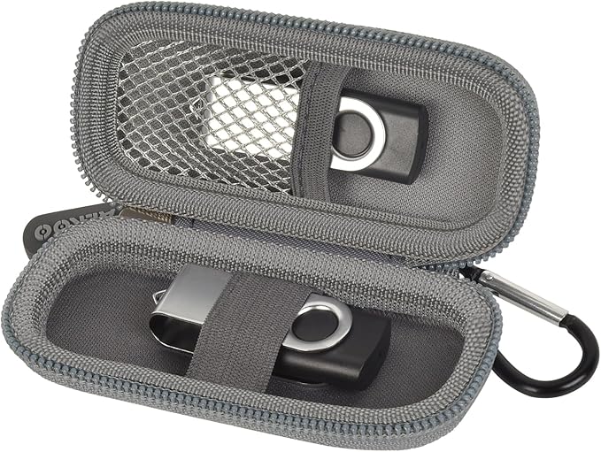USB Flash Drive Case, SD Card Holder Compatible with Thumb Drive, Memory Cards, SDXC SDHC Storage Bag, Electronic Accessories Organizer for SanDisk for Samsung for Inland (Dark Grey)