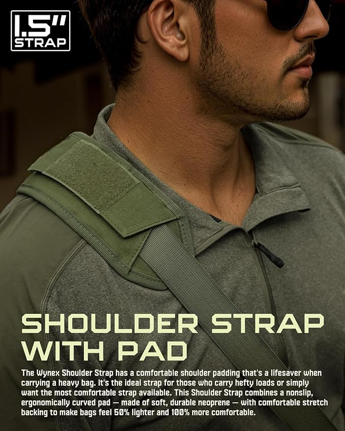 WYNEX Shoulder Strap Pad for Tactical Pouch, Universal Bag Strap with Detachable Thick Pad Single Shoulder Straps Replacement