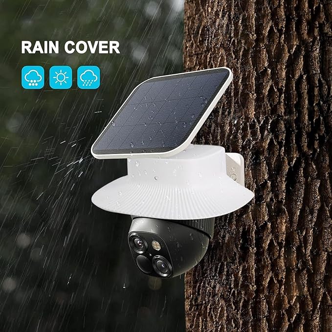 LOOKZOZO Sun Rain Shade Cover for eufy Security SoloCam S340 - Weatherproof Protective Shield, UV Resistant, Rainproof, Dustproof, and Anti-Wind Design