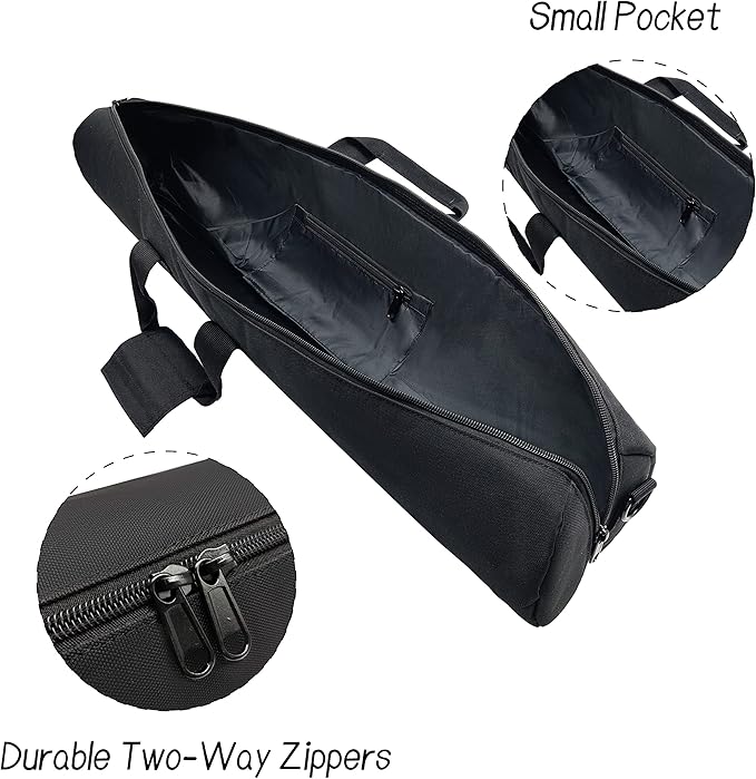 TaktZeit Tripod Carrying Case - Fits Tripod with Head up to 27.5" - Zippered Case with Shoulder Strap and Carry Handle for Light Stands, Boom Stand and Monopod