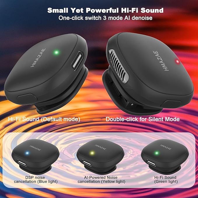 Mini Microphone for iPhone/iPad/Android, Professional Wireless Lavalier Microphone with Charging Case, USB-C Plug-Play, 3-Mode AI Denoise for Video Recording/Vlogging/YouTube/TikTok